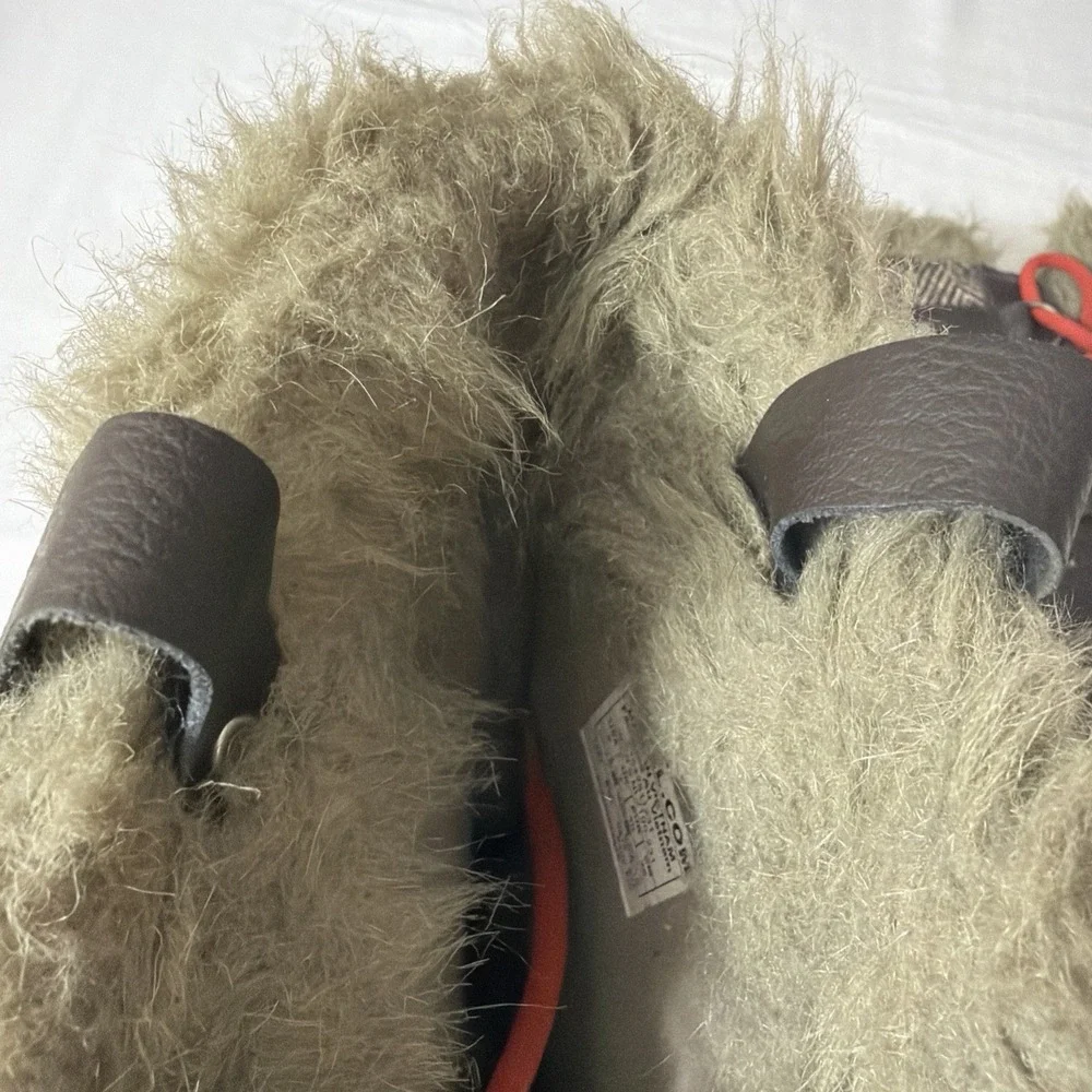 Sorel Tofino Brown Orange Fur Lined Snow‎ Boots size 9 Cute Barely Worn Shoes